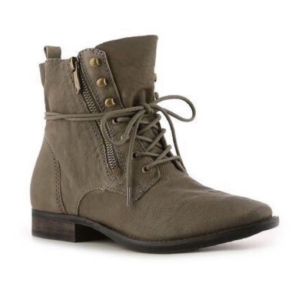 Sam Edelman Olive Army Green Nubuck Suede Mackay Lace Up Ankle Combat Moto Boots - Picture 1 of 9